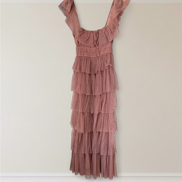 Petal & Pup Belle Tiered Tulle Ruffle Polka Dot Maxi Dress - Picture 2 of 5